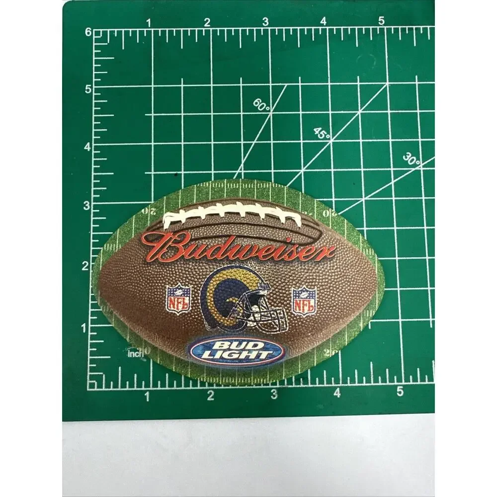 Budweiser Rams NFL Football Coasters 2001 Schedule Beer Barware Set‎